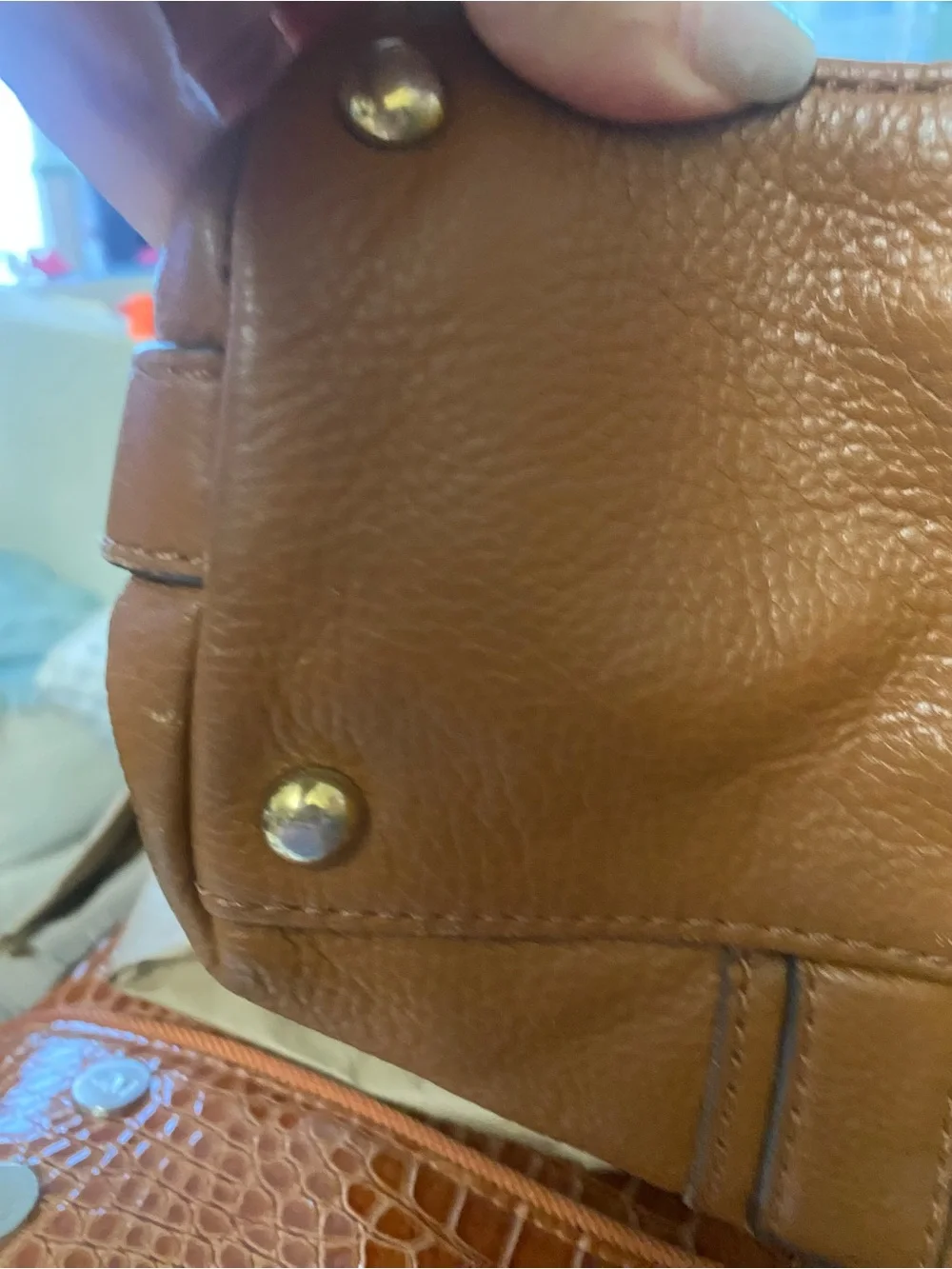 Michael Kors Fulton Large Slouchy Cognac Tan Pebbled Leather Shoulder Bag